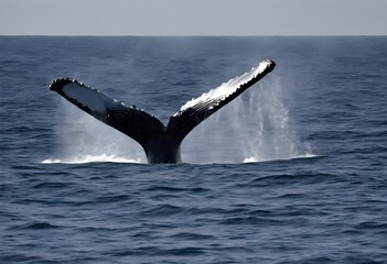 Fototapeta premium A view of a Humpback Whale in the water