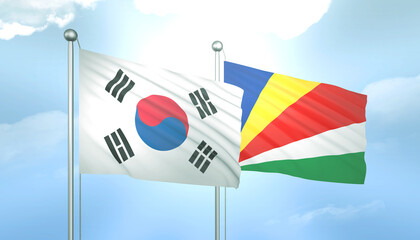 South Korea and Seychelles Flag Together A Concept of Relations