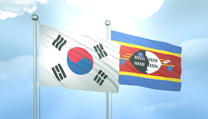 South Korea and Swaziland Flag Together A Concept of Relations