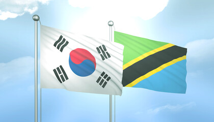 South Korea and Tanzania Flag Together A Concept of Relations