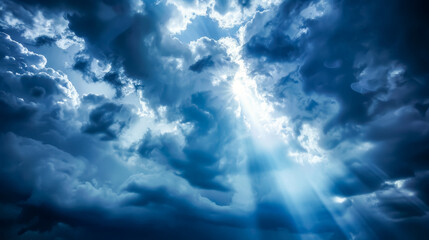 Close-up of hope shining through a dark and stormy sky