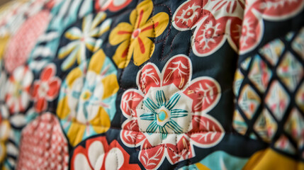 Fototapeta premium A close-up of retro patterns and colors, evoking a sense of nostalgia and vintage charm