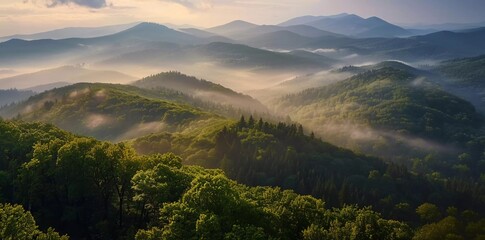 Incredible view of the Bieszczady Mountains in Poland.