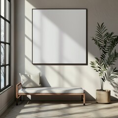 Frame mockup in the modern interior background