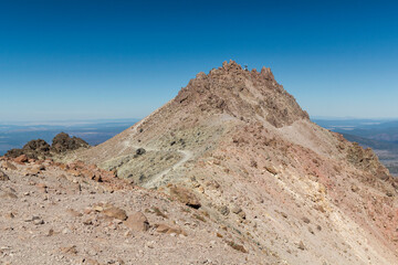 in close distance to the lassen peak with the last winding path. Lassen volcanic National park,...