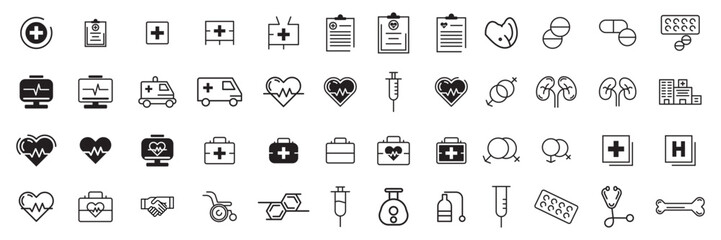 hospital icon set
