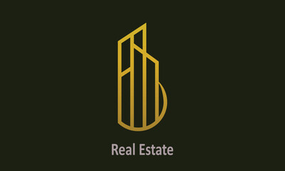  minimal abstract real estate logo design, b and D type real estate logo design.