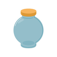 Glass or plastic round jar bottle for cold drinks juices cocktails water and other liquid bewerages