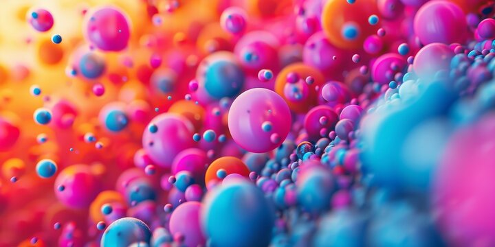Close Up of Colorful Bubbles on a Wall
