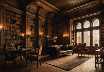 Naklejka premium くつろげる図書館