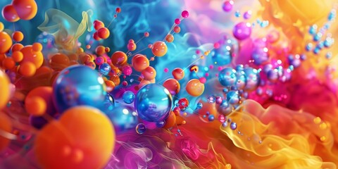 Floating Mixture of Colored Bubbles