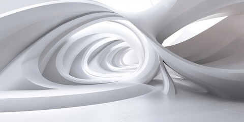 White Room With Spiral Design on Wall