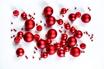 red Christmas balls as a background