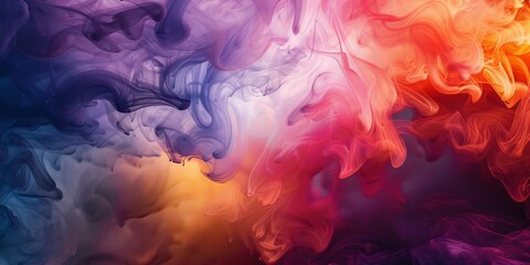 Obraz premium Multicolored Smoke Background on Black Background