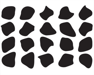  Blob shapes icon vector. Organic black blob simple liquid on white background. Simple rounded shapes.   Liquid silhouette drop icon vector. vector  illustration.