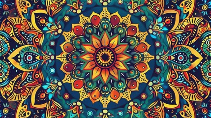 Vibrant mandala art blending symmetry and color