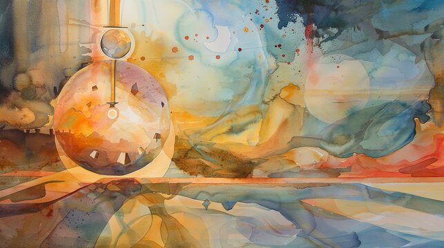 Momentum pendulum watercolor