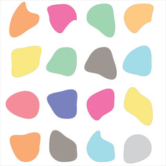  Blob shapes icon vector. Liquid silhouette drop icon vector. vector  illustration. round abstract organic elements.  Organic color blob simple liquid on white background. 