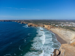 Aerial view of the Algarve coastline