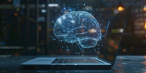 human brain on a laptop a symbol of artificial intelligence  AI Mimics the Human Brain on Your Laptop