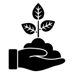 save nature. plant in hand icon