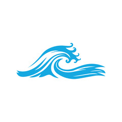 Blue sea waves icon on a white background. vector illustration design.