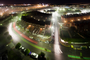 Suburb at night, Tomares, Seville, Spain