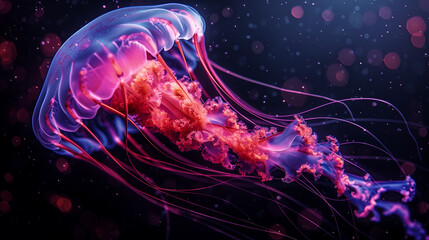 neon jelly fish in the water
