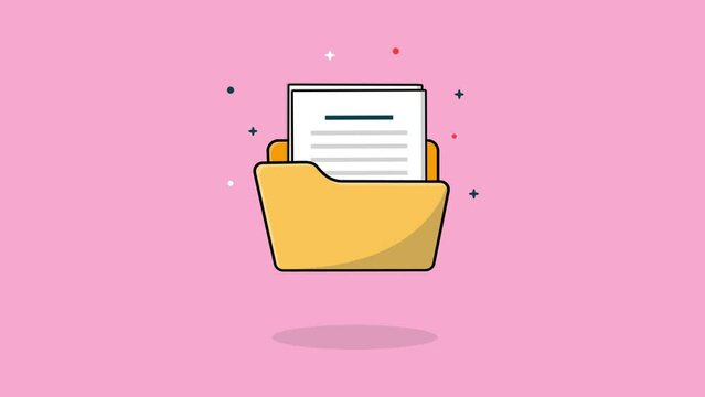 4k Folder with Document Animation Video