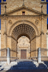 Facade of Santa Maria de la Mesa church, Utrera, Seville, Spain