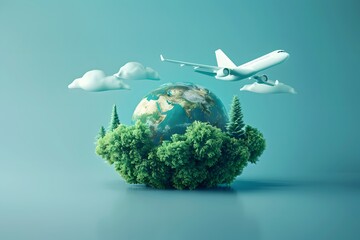 plane travel flight vacation background for advertising