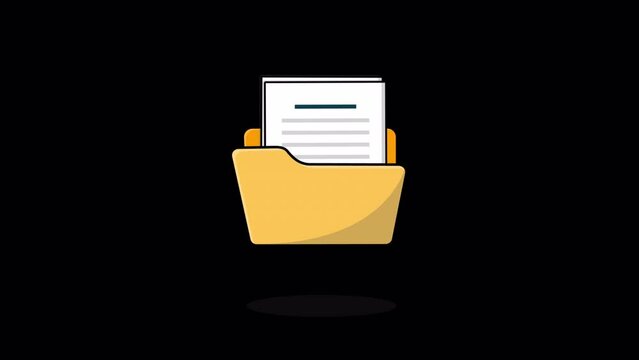 Folder with Document Animation Video - Transparent