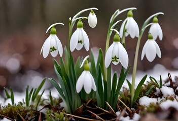 Fototapeta premium spring flowers snowdrops