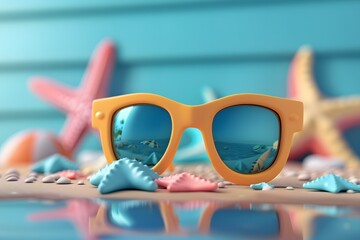 sunglasses beach summer vacation holiday background