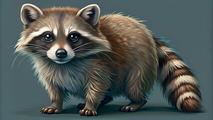 Obraz premium full body illustration of a raccoon