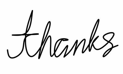 Fototapeta premium One line art of thanks