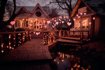 Christmas decorations of a house in Dykers Height,