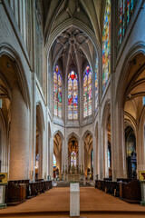 Fototapeta premium Majestic Saint-Gervais-Saint-Protais Church Interior, Paris
