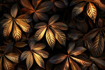 Close-Up Of  Dark green leaves. Beautiful simple AI generated image in 4K, unique.