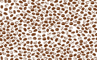 Coffee beans pattern background. coffee beans background. Coffee beans wallpaper. Coffee Beans Illustration for packaging. 