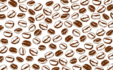 Coffee beans pattern background. coffee beans background. Coffee beans wallpaper. Coffee Beans Illustration for packaging. 