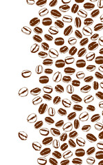Coffee beans pattern background. coffee beans background. Coffee beans wallpaper. Coffee Beans Illustration for packaging. 