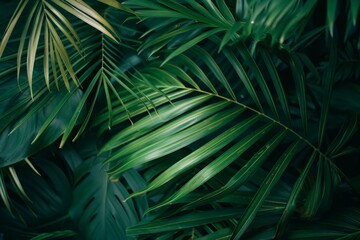 Close-Up Of  Dark green leaves. Beautiful simple AI generated image in 4K, unique.