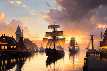 pirate ships int he sea generative ai 