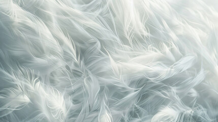 Soft, ethereal plumes of smoke in white and pale grey, spreading across the scene like feathers or soft fur.