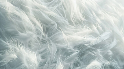 Soft, ethereal plumes of smoke in white and pale grey, spreading across the scene like feathers or soft fur.