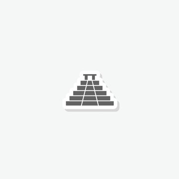 recommend clip art: Mayan pyramid icon sticker isolated on gray background
