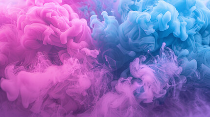 Vibrant puffs of smoke in magenta and cyan, creating a pop art effect that's both retro and modern.