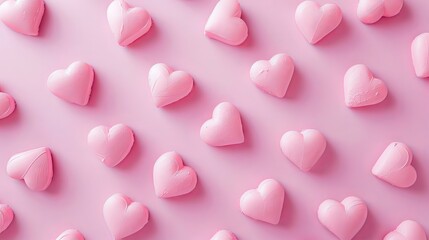 Pink hearts on a pink background.