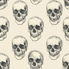 Skulls seamless pattern scrapbook paper background